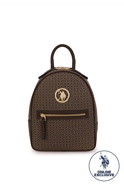 U.S. Polo Assn. Rucsac de damă de culoare maro - Us8011 Design clasic
