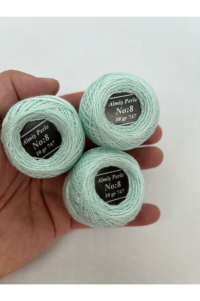 ALMİŞ Almiş Perle Etamine-Cross Stitch Σετ 10 κλωστών (10 Gr-No:8) Μπλε - Τυρκουάζ αποχρώσεις