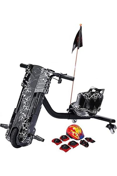 ALBADER Electric Drift Scooter Large Size 36V Battery, Drifting Electric Scooter With Helmet Pad Set