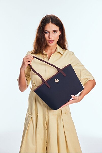 U.S. Polo Assn. Geanta de umar dama model Us3075 - bleumarin si rosu claret