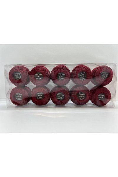 ALMİŞ Almiş Perle Etamin-Cross Stitch 10-Piece Thread Set (10 Gr-No:8) Pink Shades