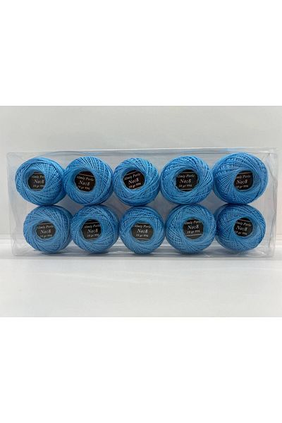 ALMİŞ Almiş Perle Etamine-Cross Stitch Σετ 10 κλωστών (10 Gr-No:8) Μπλε - Τυρκουάζ αποχρώσεις