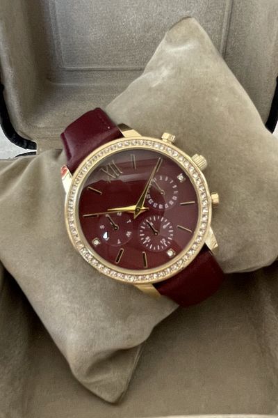 Leerybee Women's Leather Stone Quartz Wrist Watch Ns-2