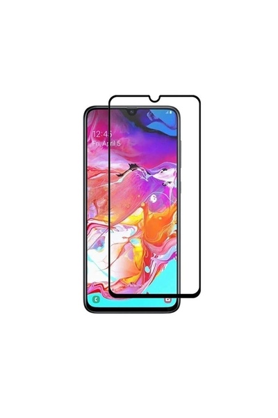 Royaleks واقي شاشة متوافق مع سامسونج A70 9D بتغطية كاملة بدون بصمة - KDF7692-...