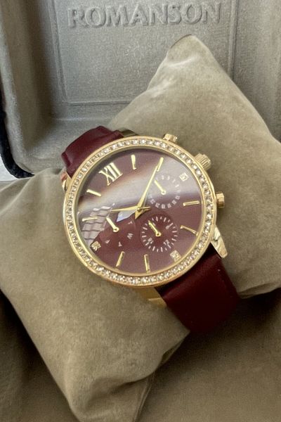 Leerybee Women's Leather Stone Quartz Wrist Watch Ns-2