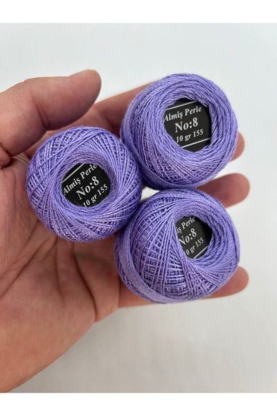 ALMİŞ Almiş Perle Etamin-Cross-Stitch 10 Thread Set (10 Gr-No:8) Purple-Lilac Shades