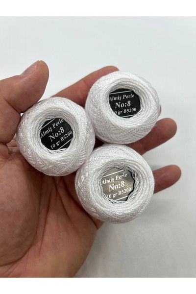 ALMİŞ Alış Perle Etamin-Cross Stitch 10-Piece Thread Set (10 Gr-No:8)