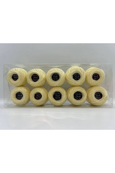 ALMİŞ Alış Perle Etamin-Cross Stitch 10'Lu Thread Set (10 Gr-No:8) Yellow-Red Shades