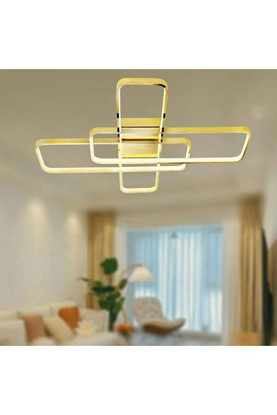 TT AYDINLATMA Tt040-Sr - Yellow Coated Plofonyer Led Chandelier, Daylight Lighting