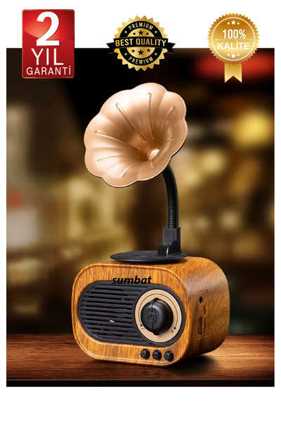 SUMBAT B5 Nostaljik Mini Radyo Gramofon Bluetooth/radyo/usb/sd Speaker