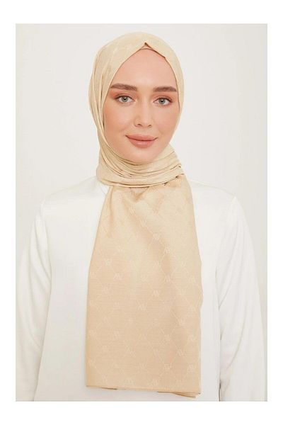 Armine Trend Monogram Shawl - Κρέμα 123014