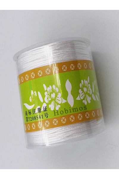 Hobimos 0.8 mm White Parachute Lanyard 100 Meters - Bracelet Lanyard - Jewelry Accessory Lanyard