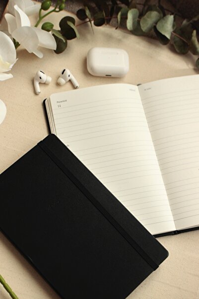 Nova Crafts 2025 VJ Siyah Haftalık Ajanda Kapak Cepli