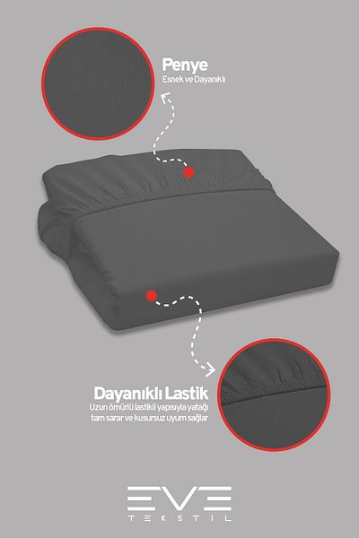 Eve Tekstil Fitted High Quality Combed Cotton Fabric Single Fitted Sheet