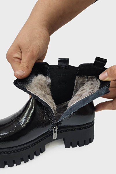 Venüs 2251817 Kürklü Rugan Deri Bot  - Venüs