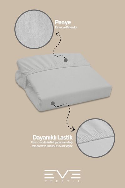 Eve Tekstil Fitted High Quality Combed Cotton Fabric Single Fitted Sheet