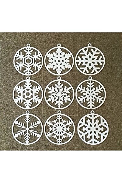 lysiaaccessory 9 زخارف شجرة عيد الميلاد على شكل ندفة الثلج