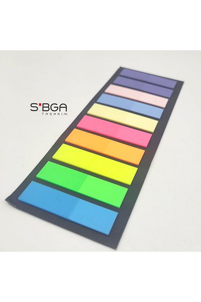 sibga tasarım Transparent Colored Post-It Note Paper - 200 Sheets Bookmark Sticker