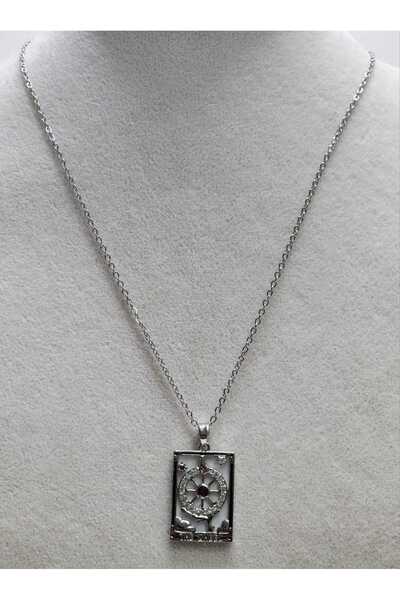 staınless steel GÜMÜŞ GÜNEŞ TAROT KOLYE