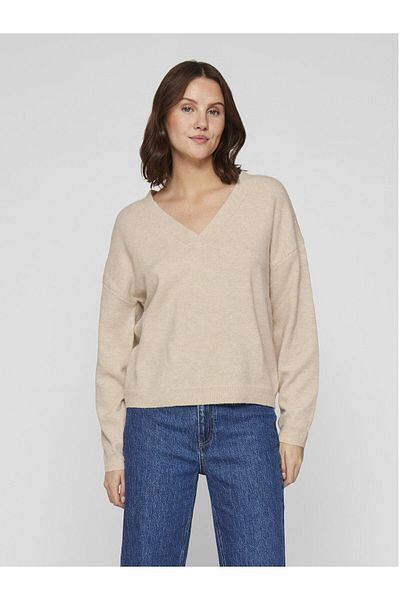 VILA Strickpullover V-Ausschnitt