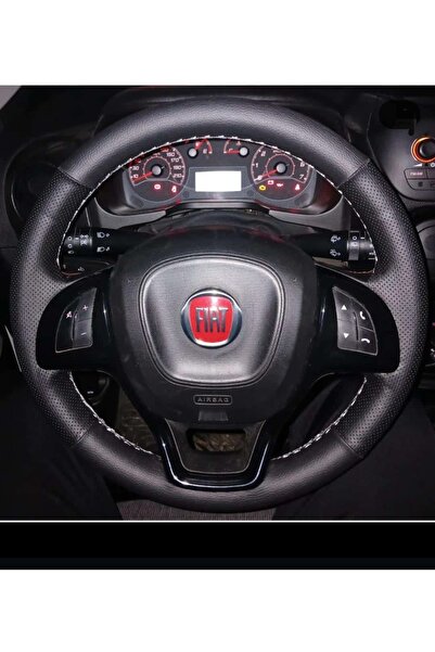 HASBAY DİKİŞLİ DİREKSİYON KILIFI SİYAH/NOKTALI DERİ GRİ DİKİŞLİ FIAT DOBLO İÇİN