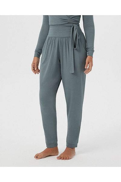 Ayma Active Blue Gray Women's High Waist Pocket Skinny Leg Comfort Pants