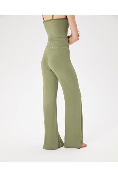Ayma Active Παντελόνι πιτζάμα Green Viscose Flare - Long Ecovero ™   Γυναίκα