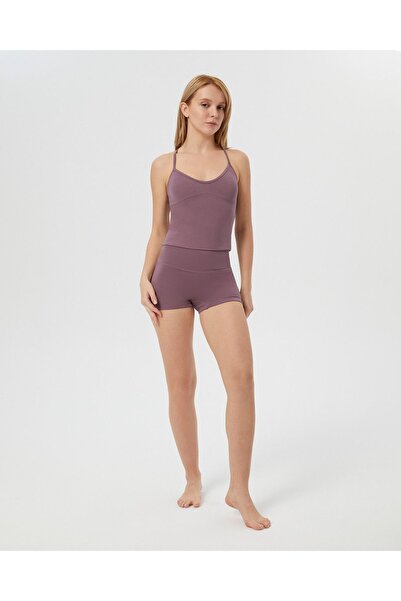 Ayma Active Lila Kadın Göğüs Kuplu Çapraz Sırt Askılı Atlet