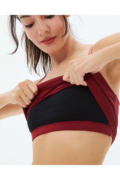 Ayma Active Sangria Women's Organic Cotton Thin Adjustable Strap Bra Tank Top