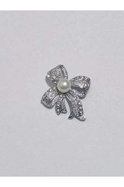 ESJ Kristal Taş Inci Detay Kurdale Kadın Broş Ebat: 3,2*4,5 Cm