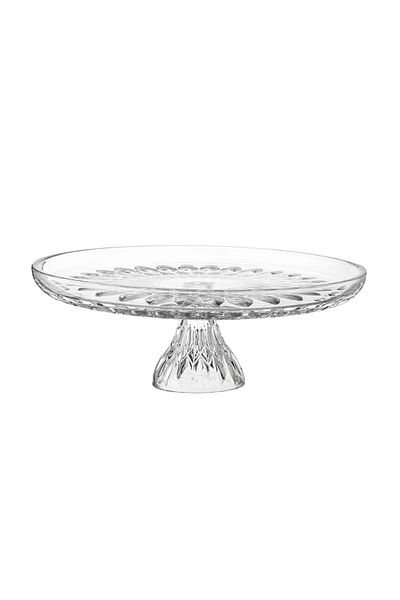 Dania Round glass serving plate with a stone base 31*11 cm