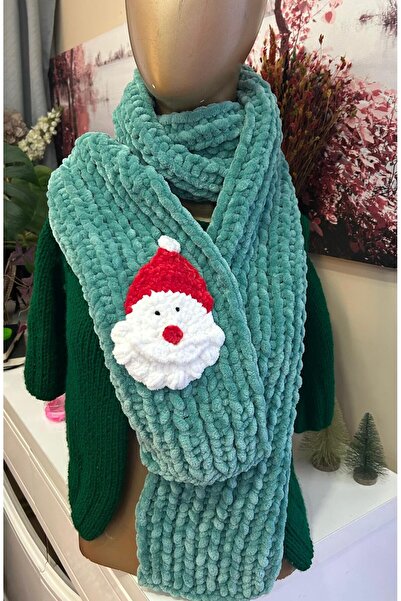 PERA ÖRGÜ SANATI YILBAŞI NOEL BABA FİGÜRLÜ EL ÖRGÜSÜ ATKI