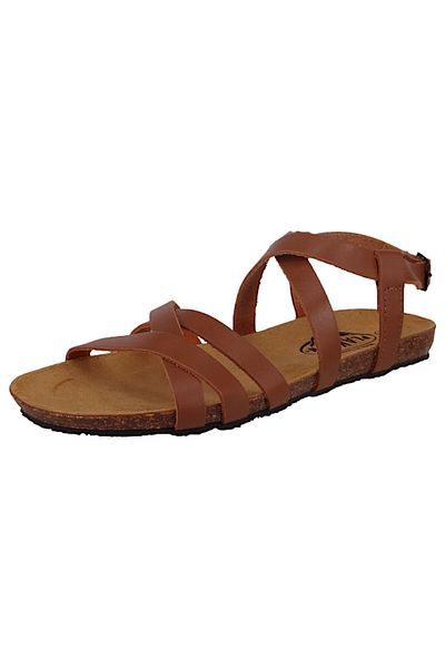 PLAKTON Damen Komfort Sandalen MAM VALI Houston 575184 Braun Camel Leder mit Memory Cushion