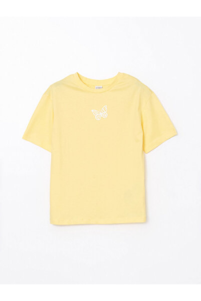 LC Waikiki LCW Παιδικό μπλουζάκι με λαιμόκοψη για κορίτσια