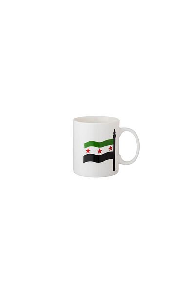 Dania 3 Piece Syrian Flag Logo Porcelain Tea Cup Set