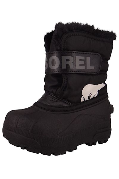 Sorel Kinder Stiefel Winterschuhe Snow Commander 2114101 Schwarz 010 Black mit 2,5 mm dicke isolierende