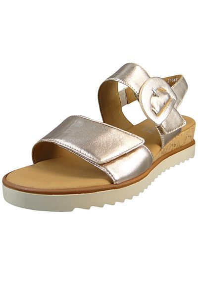 GABOR Damen Sandalen Keil G-weite 42.752 Grau 83 Puder Leder