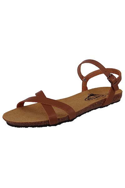 PLAKTON Damen Komfort Sandalen MAM DATE Houston 575029 Braun Camel Leder mit Memory Cushion