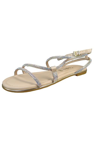 Buffalo Damen Sandalen Capri Glam 1601267 Creme Cream/Mermaid Textil