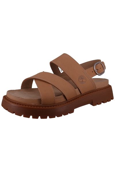 Timberland Damen Sandalen Clairemont Way Cross Strap TB0A61T4EN31 Beige Beige Leder