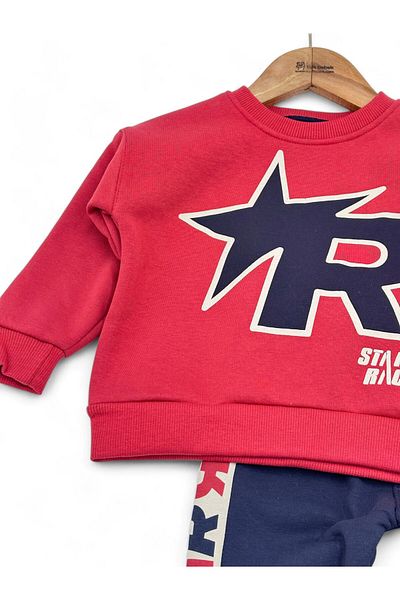 Egelite 2-5 Years Old Boy's Personality Fleece Tracksuit Set - 3 Rope Raster