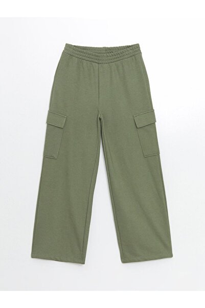 LC Waikiki Rmz Gi̇yi̇m Farkiyla Girls' Cargo Sweatpants with Waist Drawstring