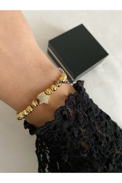 SERAMOR Star and Doric 2 Color Tarnish Steel Shiny Bracelet