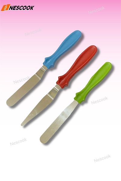 nescook 3-Piece Cake Skinning Knife Skinning Palette Set Spatula Set