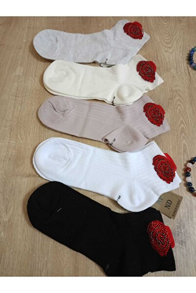 ENEFENDİ Памучни чорапи без шевове с аромат на роза, от ликра, черни дамски чорапи 36-40