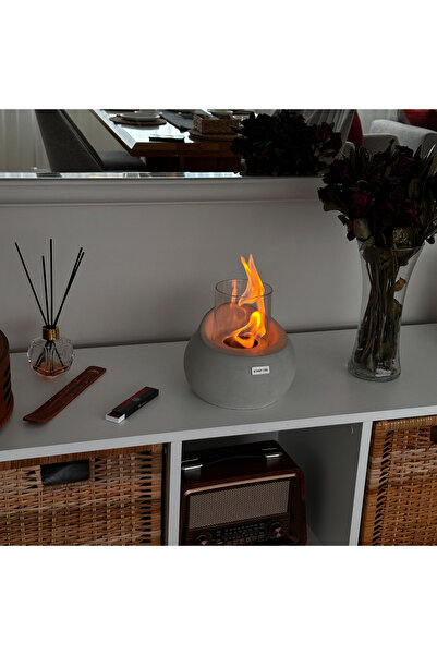 betonartt ( Etna ) Ateş Çukuru Masa Üstü Şömine 500ml Bioethanol Yakıt Hediye