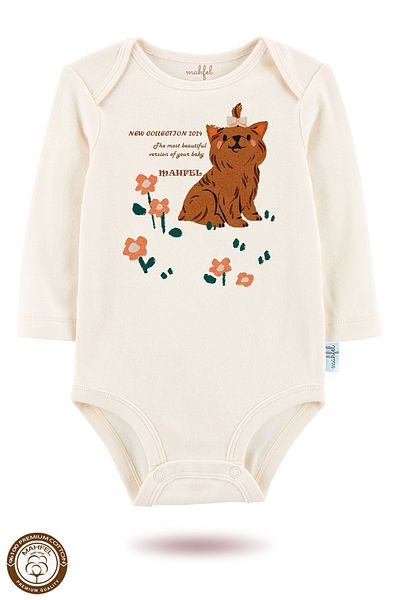 MAHFEL 2-Piece 100% Cotton Organic Printed Snap Fastener Baby Bodysuit