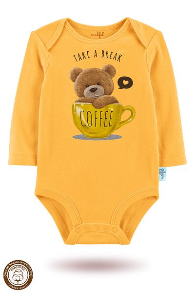 MAHFEL 2-Piece 100% Cotton Organic Printed Snap Fastener Baby Bodysuit