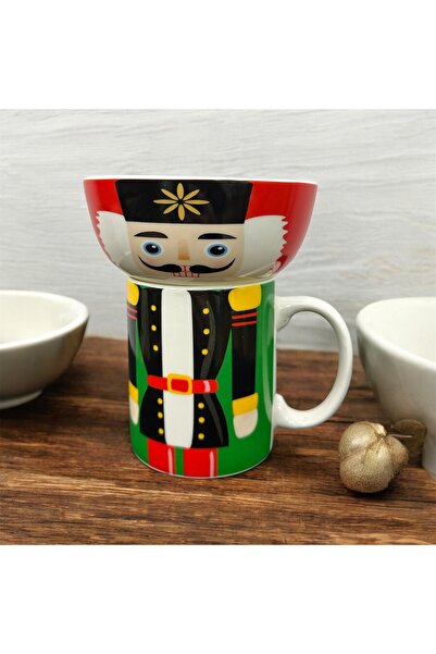 Tohana Happy New Year Porcelain Mug and Bowl Set | 320 ml Mug & 11 cm Bowl