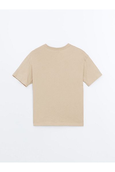 LC Waikiki LCW Kids Μπεζ Μπλούζα με Στρογγυλή Λαιμόκοψη για Αγόρια